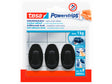 Tesa Powerstrips zelfklevende haak S ovaal 4,4cm 1kg zwart 3 stuks