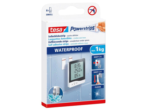 Tesa Powerstrips zelfklevende strip tegels & glas navulling 4cm 1kg 8 stuks
