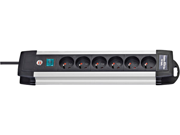 Brennenstuhl Premium-Alu-Line bloc multiprise 6x avec interrupteur et câble 3m noir