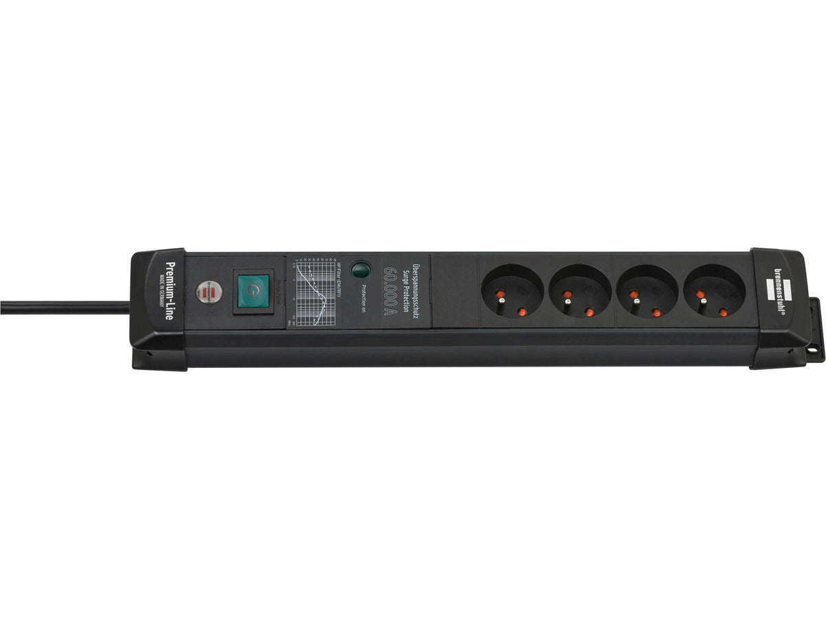 Brennenstuhl Premium-Line stekkerdoos 4x met schakelaar en kabel 3m zwart