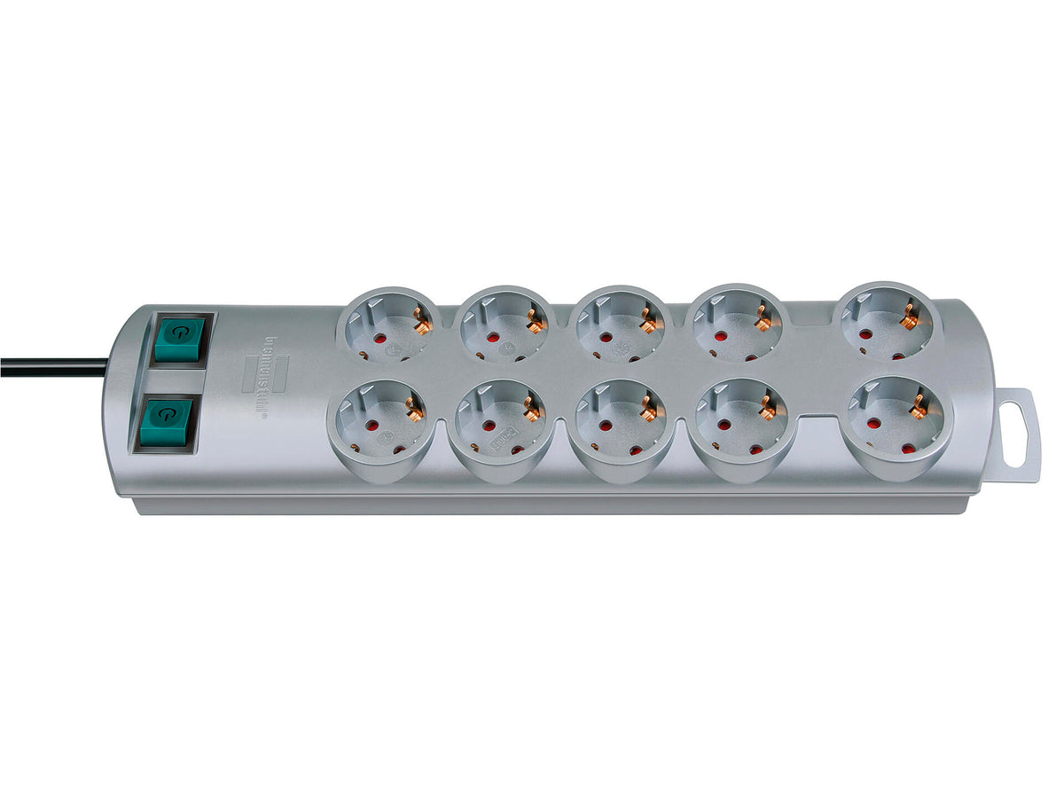 Brennenstuhl Primera-Line stekkerdoos 10x met schakelaar en kabel 2m zilver