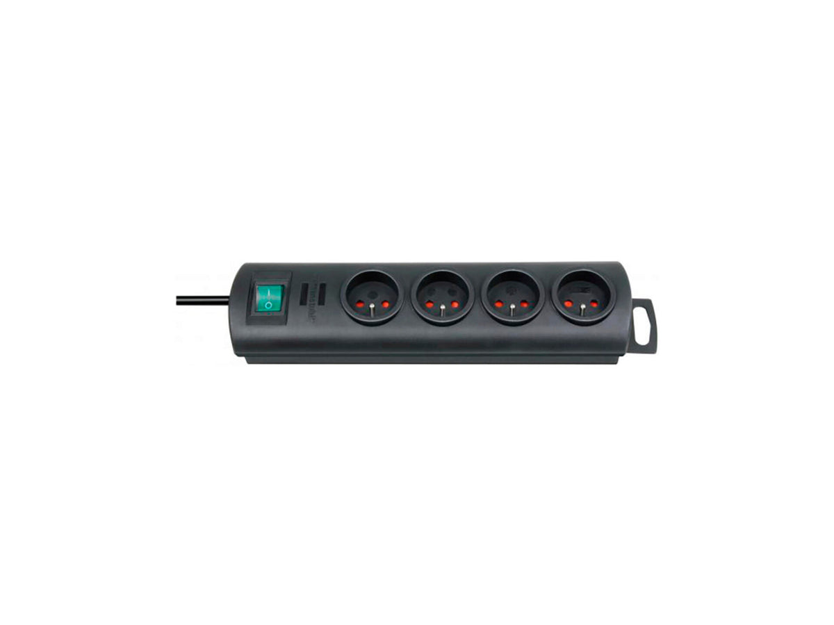 Brennenstuhl Primera-Line stekkerdoos 4x met schakelaar en kabel 1,5m zwart