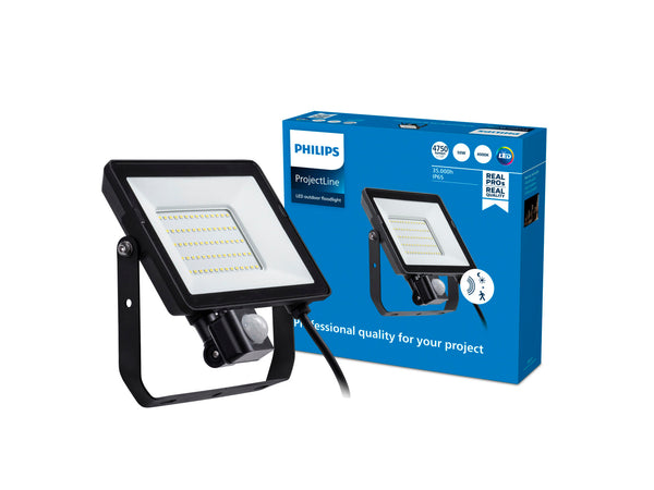 Philips ProjectLine projecteur LED 50W avec capteur de mouvement blanc froid noir