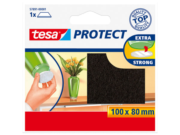 Tesa Protect viltglijder 100x80 mm bruin