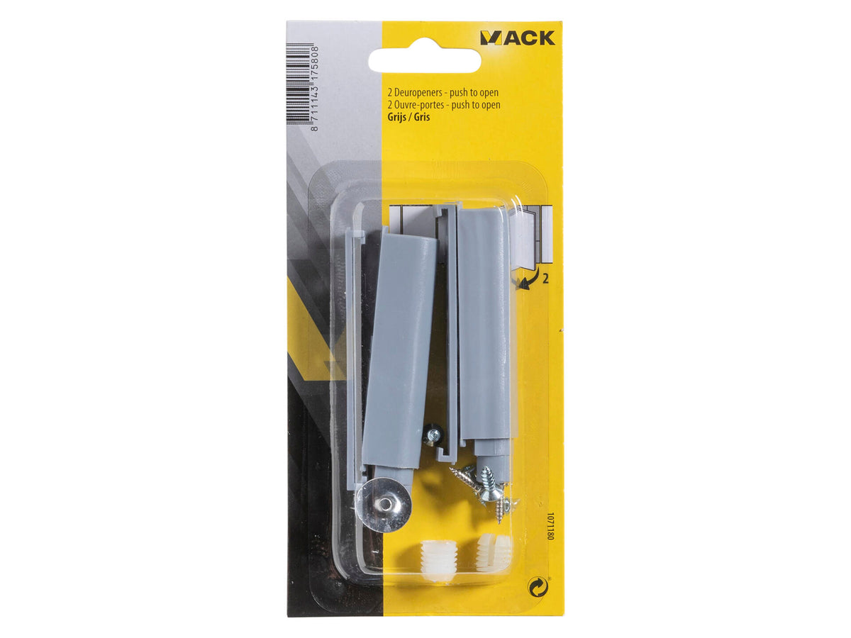 Mack Push-To-Open deuropener grijs 2 stuks