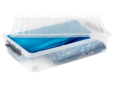 Sunware Q-line opbergbox 60l transparant-metallic