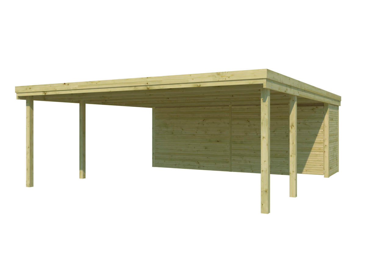 Woodlands QB Hamburg dubbele carport 594x720 cm