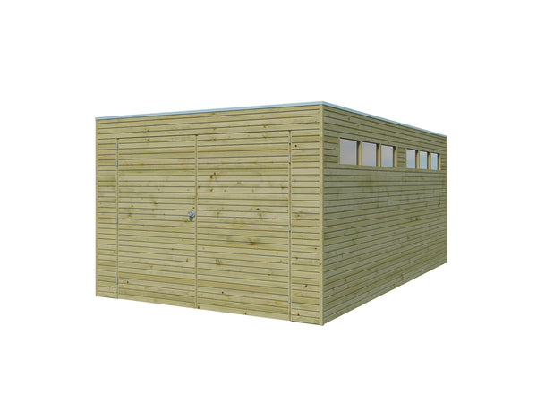 Woodlands QB garage 300x510x216 cm hout geïmpregneerd