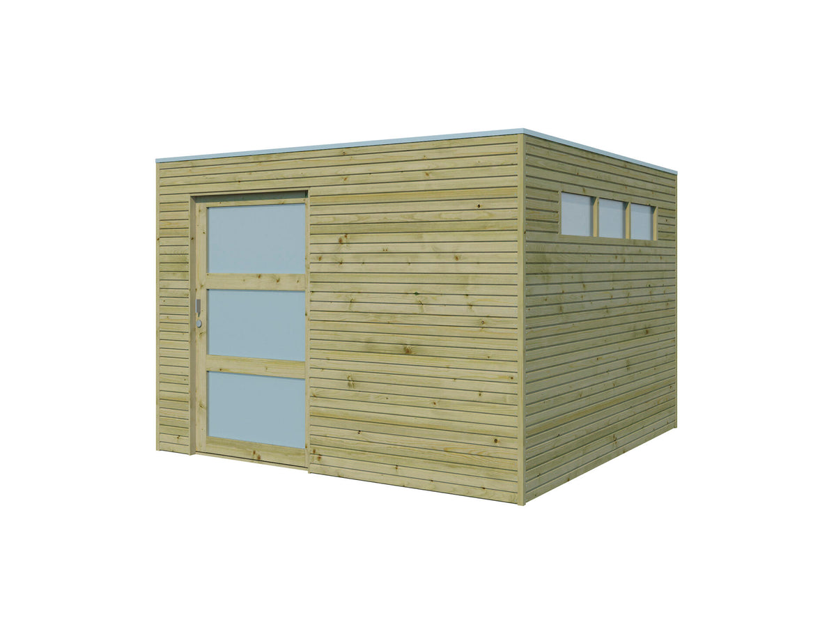 Woodlands QBS II houten tuinhuis 300x300x216 cm hout geïmpregneerd