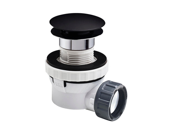 Wirquin Quick Clac sifonset wastafel 32mm mat zwart
