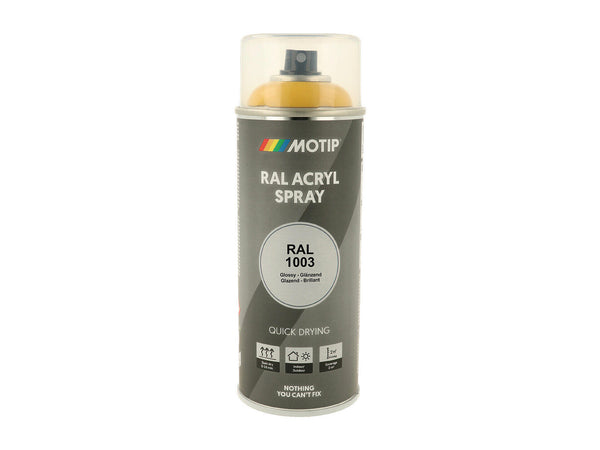 Motip RAL 1003 acryl lakspray hoogglans 0,4l signaalgeel