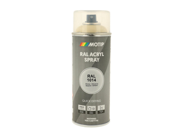 Motip RAL 1014 acryl lakspray hoogglans 0,4l ivoor