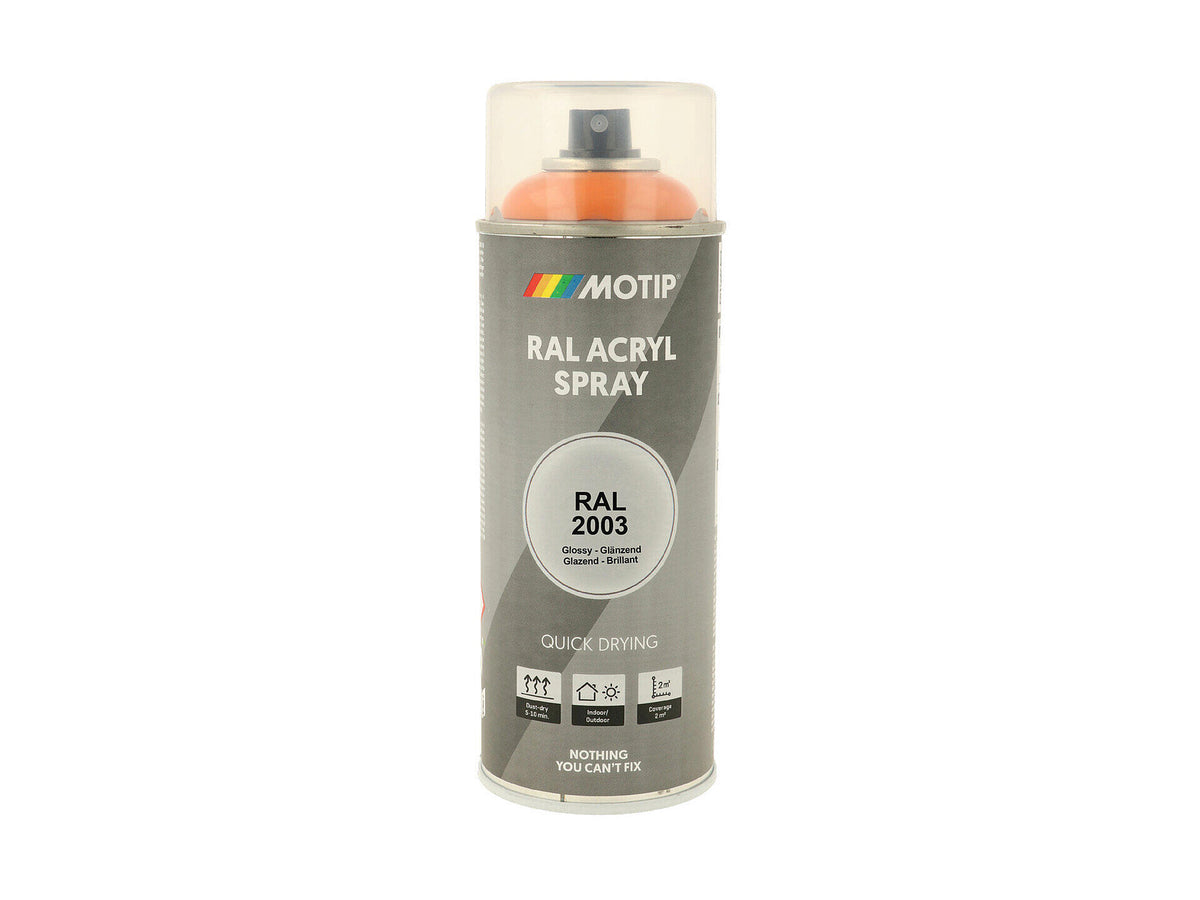Motip RAL 2003 acryl lakspray hoogglans 0,4l pastel oranje