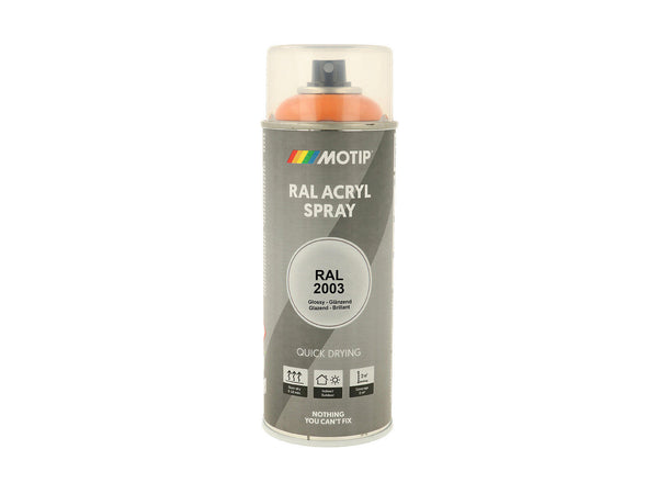 Motip RAL 2003 acryl lakspray hoogglans 0,4l pastel oranje