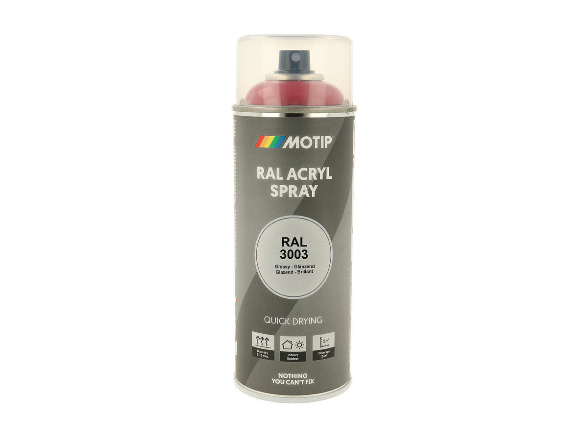 Motip RAL 3003 acryl lakspray hoogglans 0,4l robijnrood