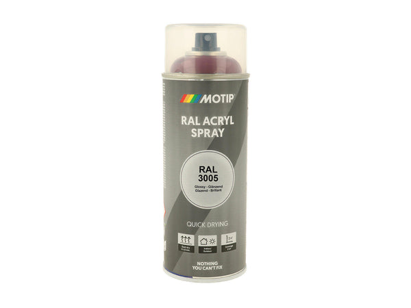 Motip RAL 3005 acryl lakspray hoogglans 0,4l wijnrood