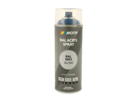 Motip RAL 5003 acryl lakspray hoogglans 0,4l saffierblauw