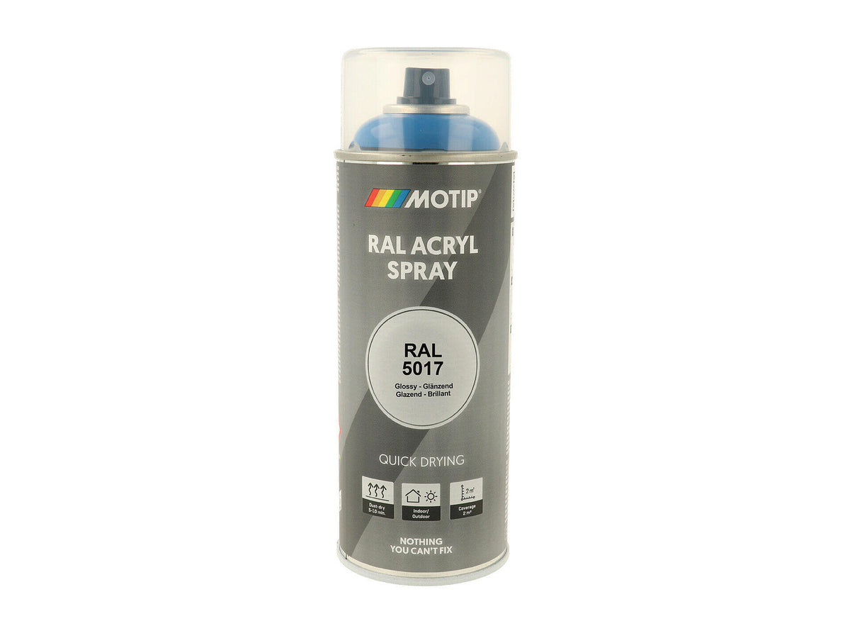 Motip RAL 5017 acryl lakspray hoogglans 0,4l verkeersblauw