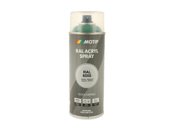 Motip RAL 6000 acryl lakspray hoogglans 0,4l patinagroen