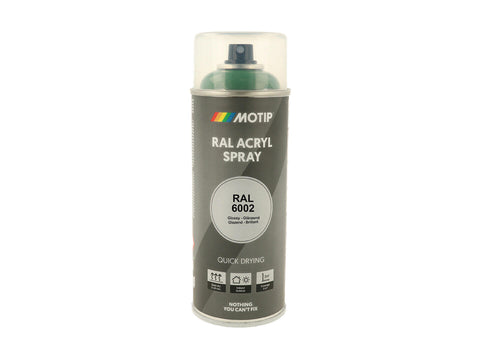 Motip RAL 6002 acryl lakspray hoogglans 0,4l loofgroen