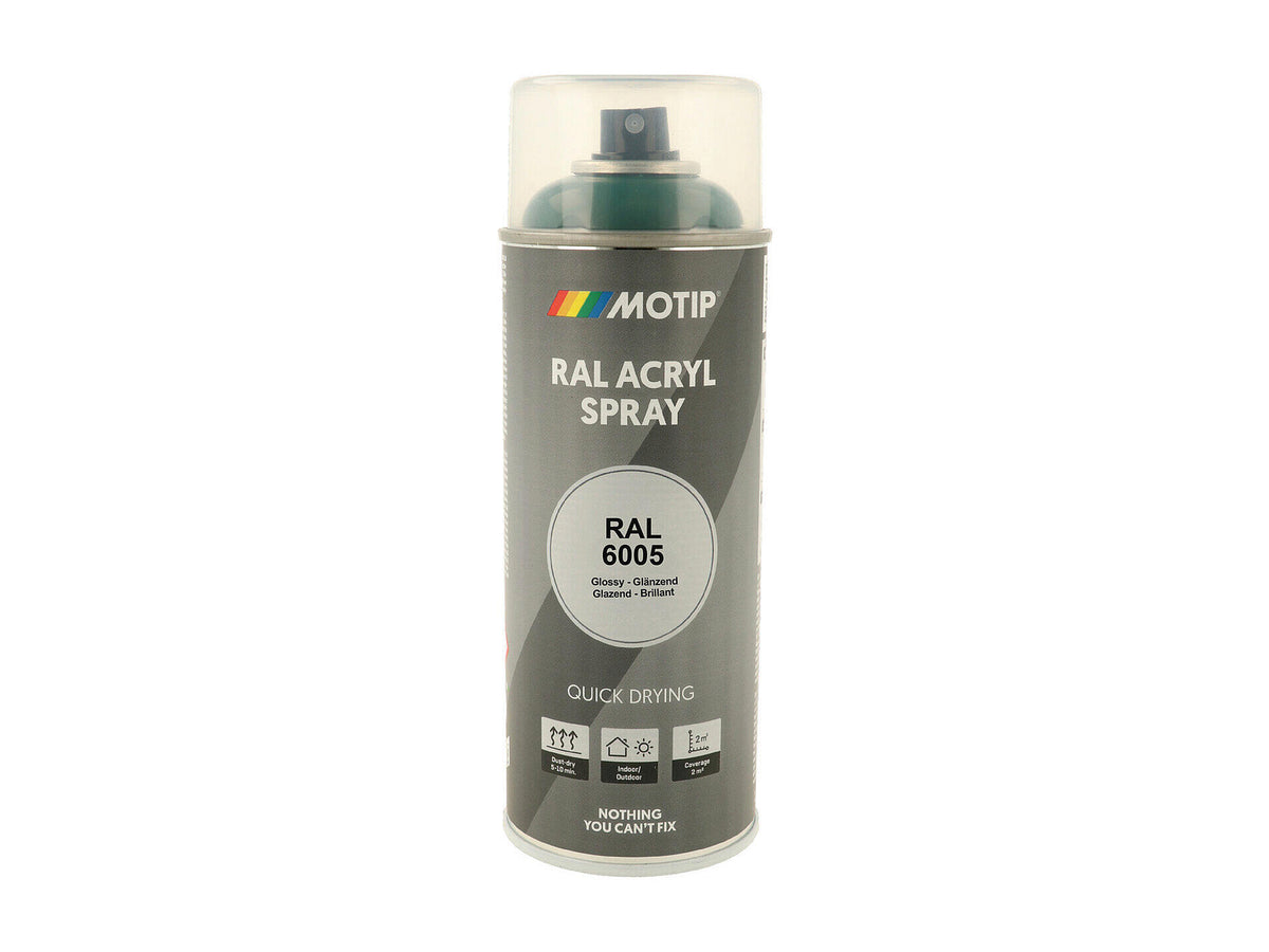 Motip RAL 6005 acryl lakspray hoogglans 0,4l mosgroen