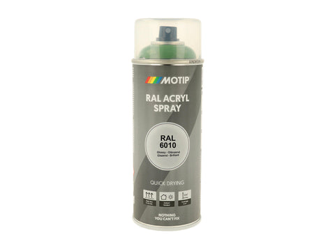 Motip RAL 6010 acryl lakspray hoogglans 0,4l grasgroen