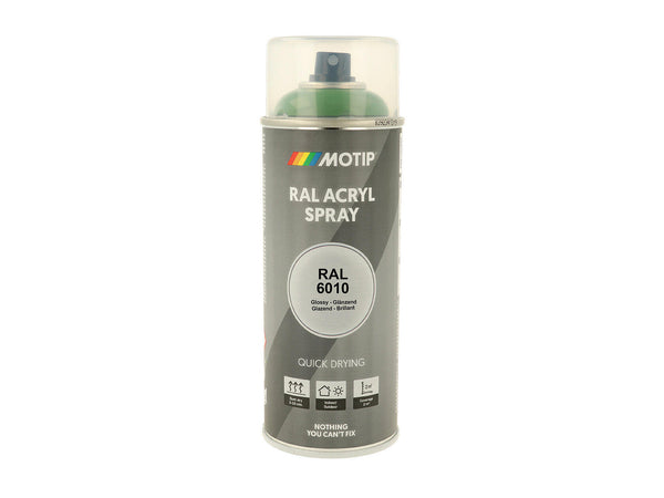 Motip RAL 6010 acryl lakspray hoogglans 0,4l grasgroen