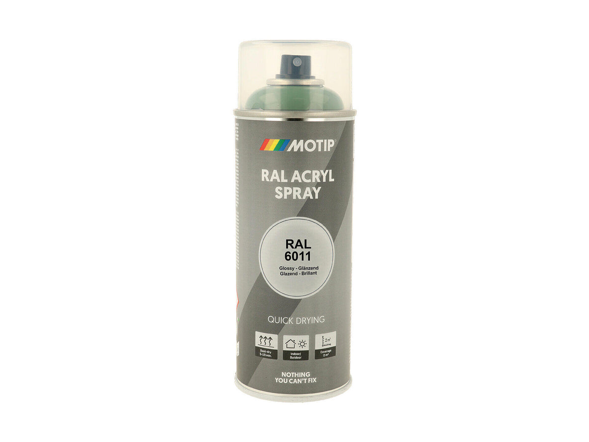 Motip RAL 6011 acryl lakspray hoogglans 0,4l resedagroen