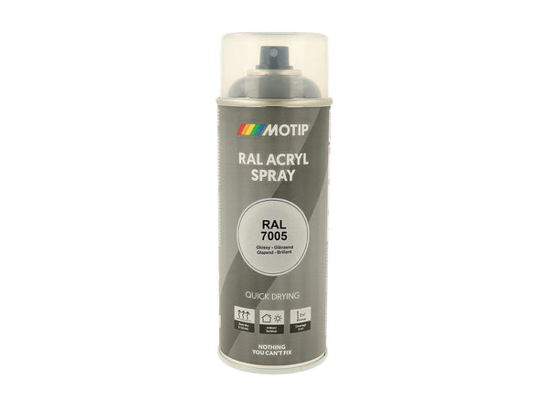 Motip RAL 7005 acryl lakspray hoogglans 0,4l muisgrijs