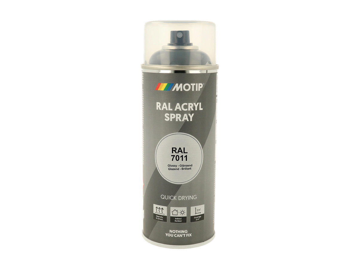 Motip RAL 7011 acryl lakspray hoogglans 0,4l ijzergrijs