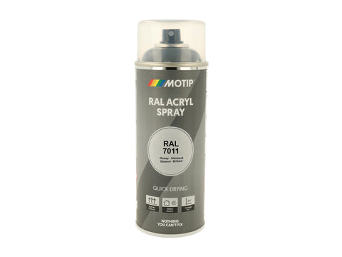 Motip RAL 7011 acryl lakspray hoogglans 0,4l ijzergrijs