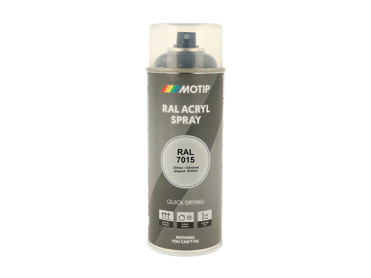 Motip RAL 7015 acryl lakspray hoogglans 0,4l leigrijs