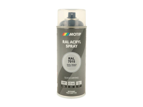 Motip RAL 7015 acryl lakspray hoogglans 0,4l leigrijs
