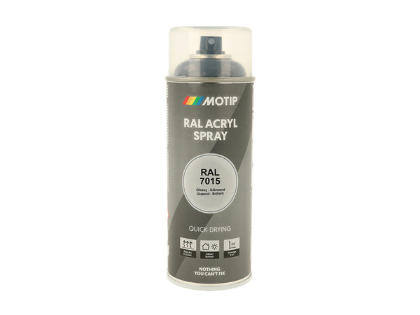 Motip RAL 7015 acryl lakspray hoogglans 0,4l leigrijs