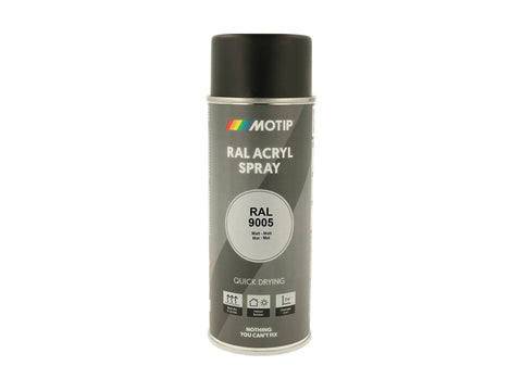 Motip RAL 9005 acryl lakspray 0,4l diepzwart mat
