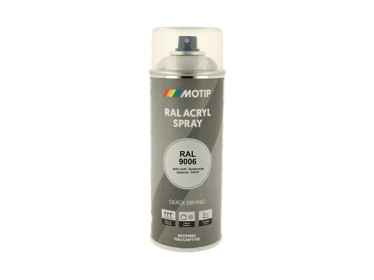 Motip RAL 9006 acryl lakspray 0,4l wit aluminium mat