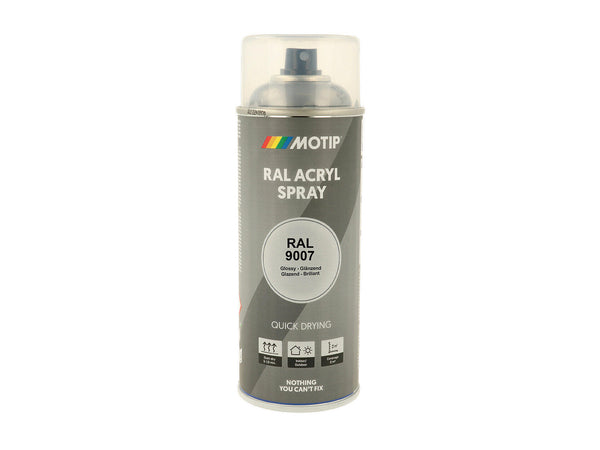 Motip RAL 9007 acryl lakspray hoogglans 0,4l grijs aluminium