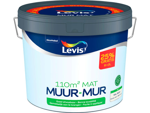 Levis RAL 9010 muurverf mat 8+2 l wit