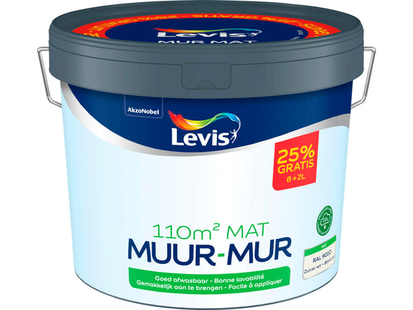 Levis RAL 9010 peinture murale mat 8+2 l blanc