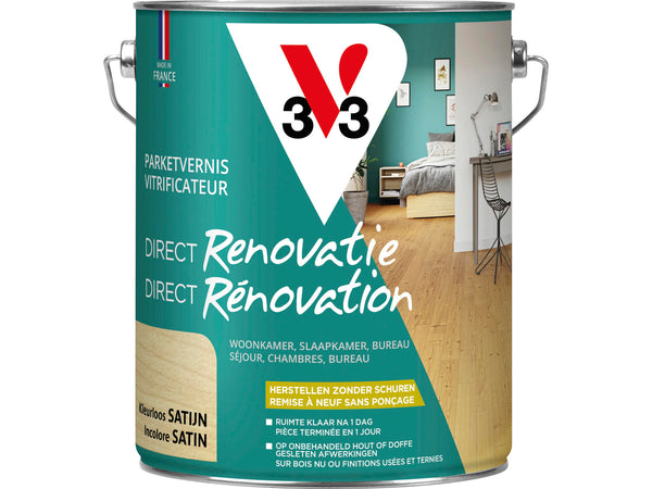 V33 Renovatie parketvernis zijdeglans 5l kleurloos