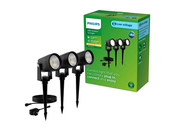 Philips Reuel LED tuinpaal op spies 1,5W antraciet 3 stuks