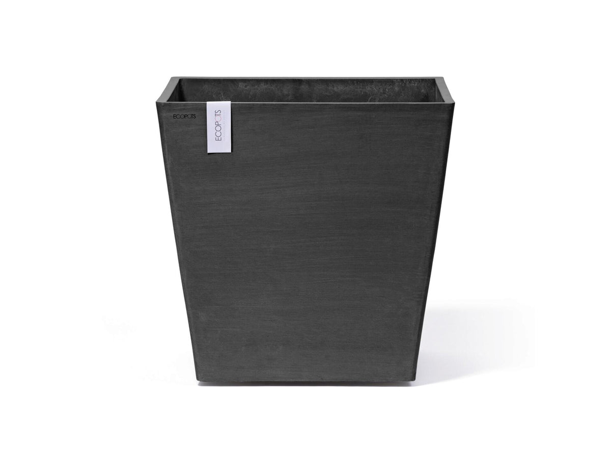 Ecopots Rotterdam Wheels bloempot met wielen 50x50 cm donkergrijs