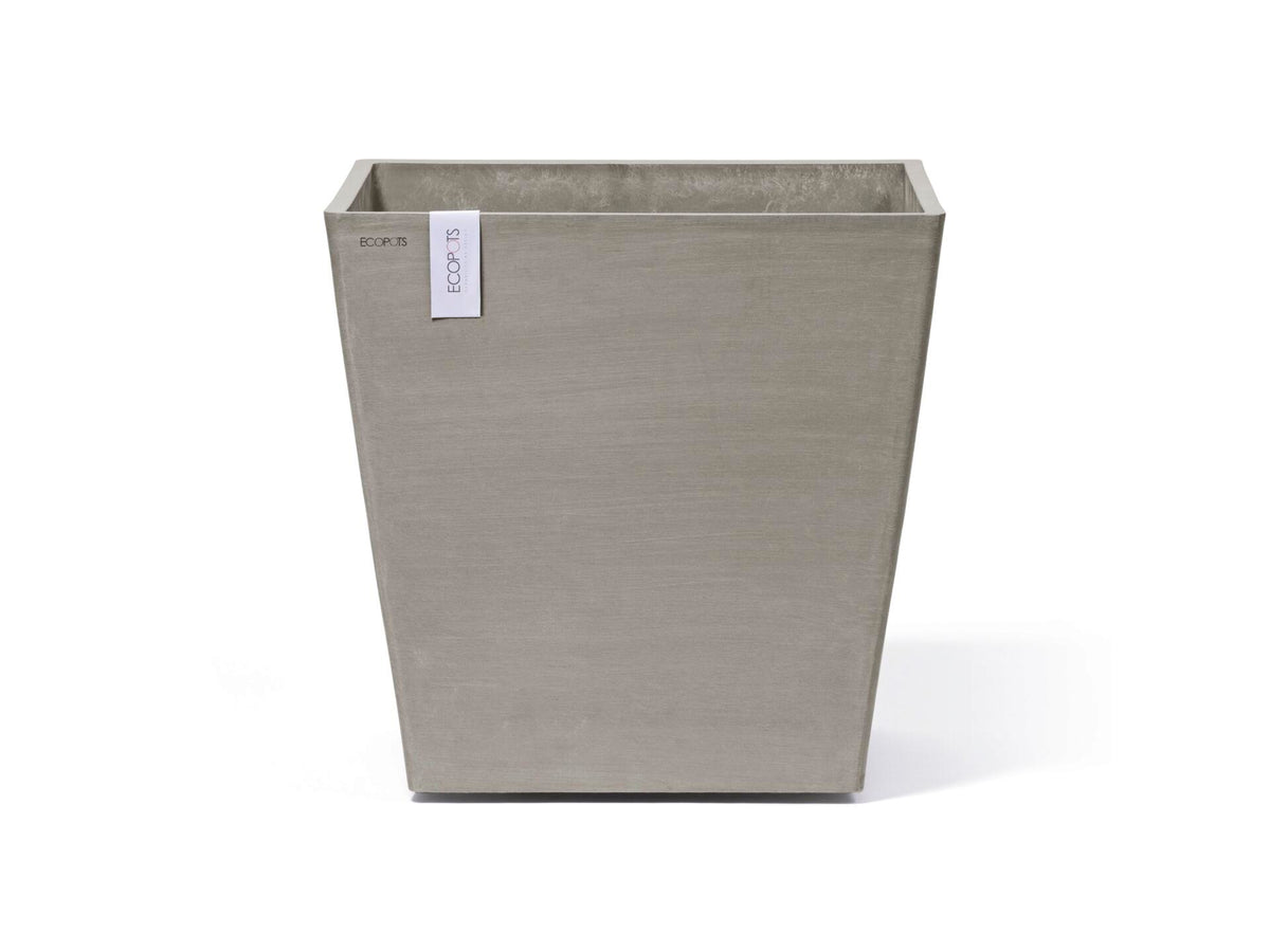 Ecopots Rotterdam Wheels bloempot met wielen 50x50 cm taupe