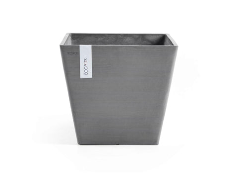 Ecopots Rotterdam bloembak 40x40 cm grijs, kunststof & plastic bloempotten — SKU COLOS-372859, EAN 5411942740544