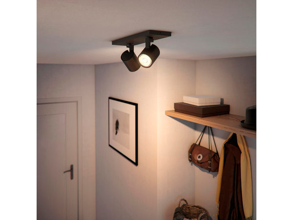 Runner barre de spots GU10 2x20 W noir