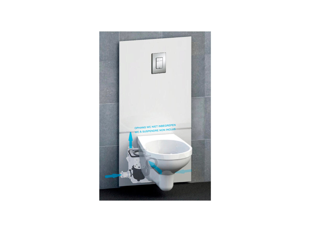Motorsan SFA Wall ophangsysteem WC met duwplaat + vergruizer + voorpaneel