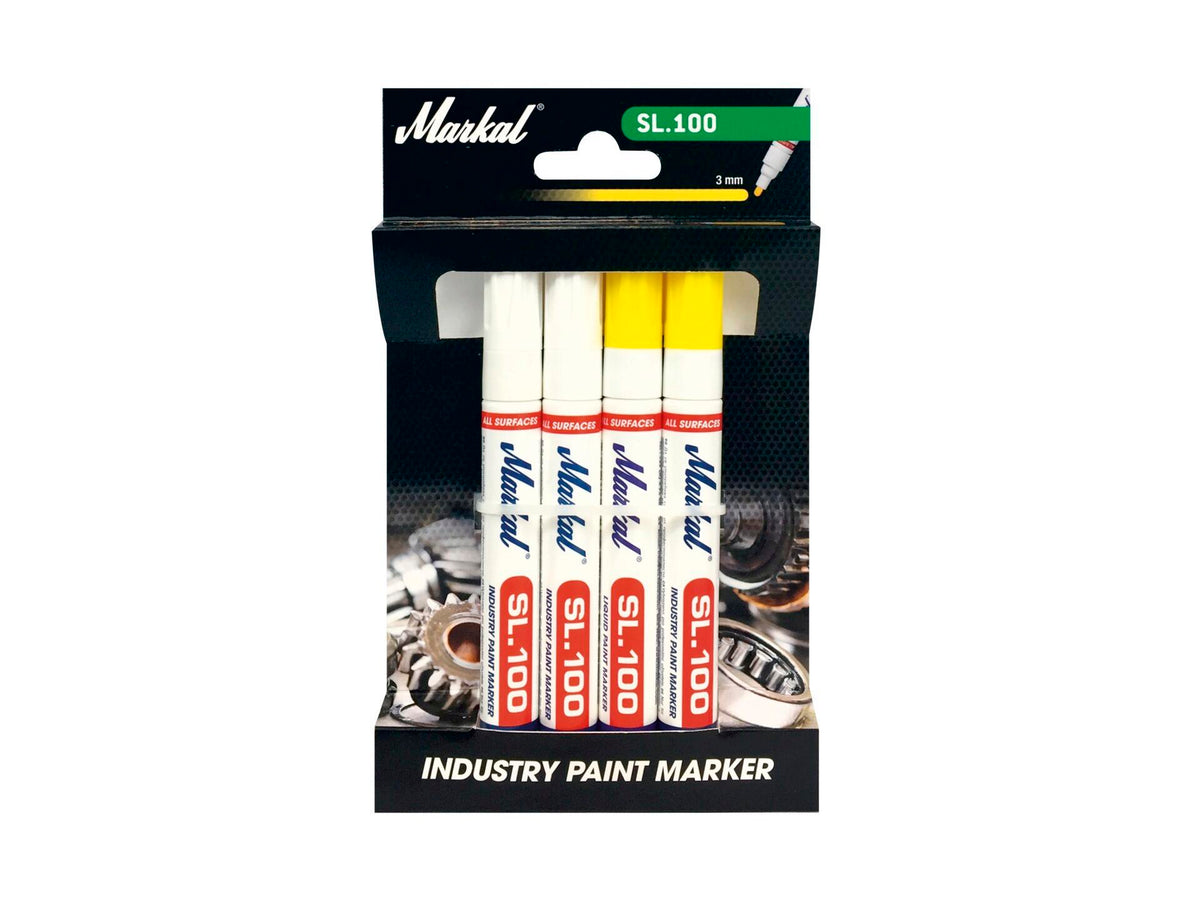 Markal SL100 verfstift vloeibaar markering vette oppervlak 3mm 4 stuks