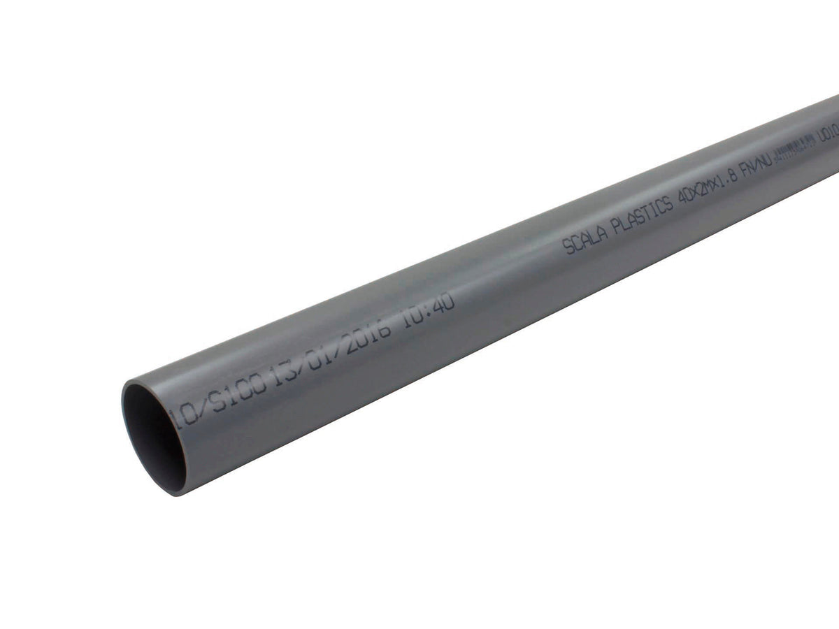 Scala Sanitaire buis FN 40mm 2m 1,8mm grijs