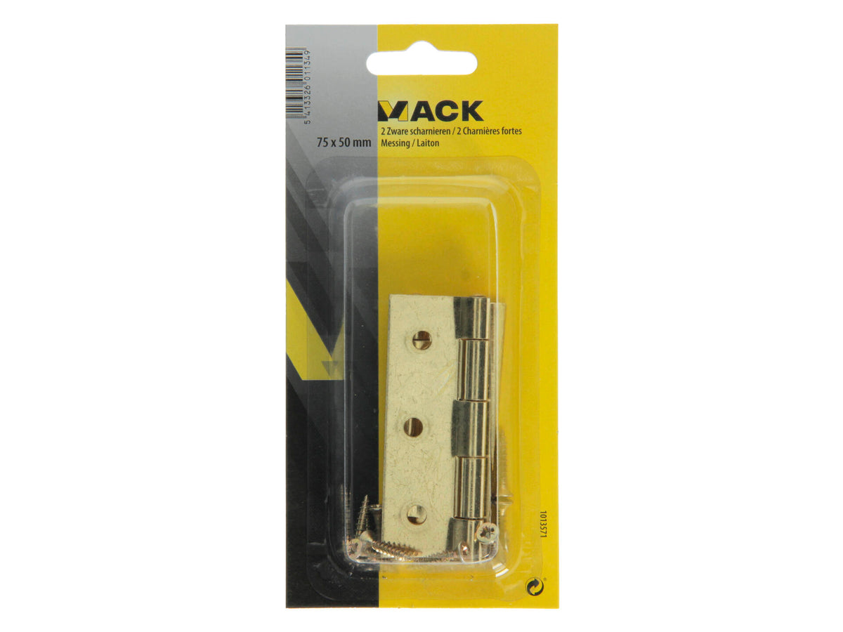 Mack Scharnier zwaar 7,5x5 cm messing