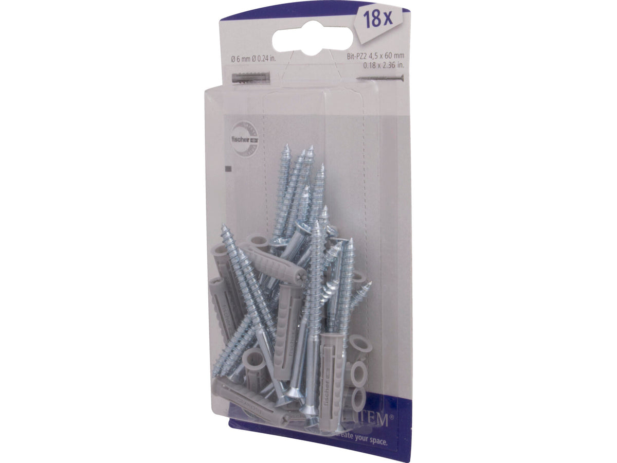 Element System Schroeven en pluggen 4,5x5 cm 18 stuks